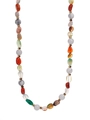 Close-up of bohemian beaded necklace with natural stones and golden metallic spacer beads - Irregular Semi-precious Stone Beaded Style (Style 1)