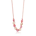Detail van handgeweven ketting met vierkante evil eye kralen en marmeren kralen - Rood-Wit Touw Boze Oog Stijl (Style 4)
