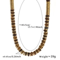Dettaglio perline occhio di tigre e dischi dorati con specifiche di lunghezza 40+5cm - Pietra Occhio di Tigre (Occhio di Tigre-Collana)