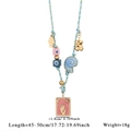 Bohemian colorful rope necklace with Fatima hand, devil eye and nautilus shell charm - Style 2