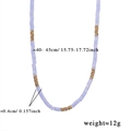 Detail van natuursteen ketting met afmetingen 40-45cm en 0,4cm kraalbreedte - Style 2 (Lichtblauw Paars Kubus)