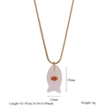 Dettaglio dimensioni del ciondolo a pesce e lunghezza della collana con pietre - White Agate (style-7)