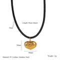 Polished heart pendant on black cord necklace with dimensions 30x20mm and 50cm length - Black Cord Heart Pendant (B)