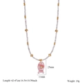 Detailed view of pink fish pendant with resin texture and dimensions on white background - Watermelon Stone