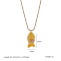 Specifiche dimensionali per collana con ciondolo a pesce dorato e pietra naturale - Yellow (style-6)