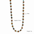 Dettagli della collana in occhio di tigre con lunghezza 42+5cm e peso 37g - Collana di Giunzione in Pietra Occhio di Tigre
