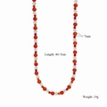 Collana di perline in agata rossa da 7mm e cristallo con catena regolabile 40+5cm - Collana di Perline di Agata Rossa