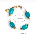 Dettaglio bracciale con perline di turchese e ciondolo a cuore, lunghezza 19+3cm - Bracciale (Stile B)