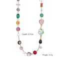 Dettaglio collana con perline colorate, stelle marine e cuori, lunghezza 42,5cm - Perline Miste Multicolore Oceano (Style 3)