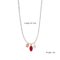 Detail of freshwater pearl necklace with gemstone pendants, 40+5cm length and 10g weight - Gray White Bead Style