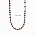 Dettaglio della collana di perline a cuore con catena regolabile da 40+5 cm di lunghezza - Perline a Cuore Marrone Scuro (Style 1)