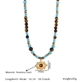 Beaded stainless steel evil eye necklace with turquoise and tiger eye stones - Turquoise Tiger Eye Style (Style 2)