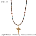 Dettaglio della collana di perle con pendente angelo in acciaio e pietre naturali - Stile Ciondolo Angelo (10-4-001)