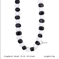Chunky black and white beaded necklace with 10x15mm beads and adjustable 46cm length - Style 1-Necklace
