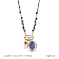 Collana Mano di Fatima con pietre colorate e ciondolo occhio su corda intrecciata - Stile Corda Intrecciata Nero Bianco-Stile 4