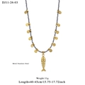 Gouden vis hanger ketting met natuursteen kralen en roestvrijstalen schijfjes - Grijs Kralen Stijl met Schijf Accenten (11-26-03)