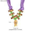 Bohemian silk rope necklace with bamboo, topaz fish pendant and pink heart gem - Topaz Big Fish Style (11-11-03)