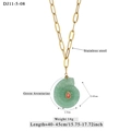 Collier doré en acier inoxydable avec pendentif nautile sculpté en aventurine verte - Style de Conque en Aventurine Verte (11-5-08)