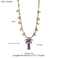 Böhmische Edelstahl-Steinkette mit einem lila Amethyst-Palmenanhänger für Damen - Amethyst Stil (11-30-05)