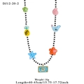 Kleurrijke keramische kralenketting met zwart-witte kralen en blauwe boze oog hanger - Multi-Hanger Speelse Stijl (DJ12-20-2)