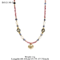Perlenhalskette mit Pilz Stern und blauem Böser Blick Anhänger 45cm 11g Schmuck - Böser Blick Anhänger-Stil (12-30-2)