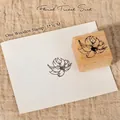 Timbro in legno Floral Tribal 3x3cm per scrapbooking e decorazione fai da te artigianale - Tunica Ciano