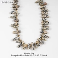 Dalmatian stone necklace with gold spacer beads and stainless steel leopard chain link - Dalmatian Jasper Irregular Stone Style (12-32-6)