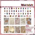 Retro Scrapbook Materialien mit Alphabet Stickern und gelbem Zeitungspapier im Vintage Stil - Bunte Erinnerung