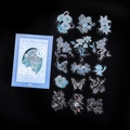 Adesivi PET fiori e farfalle effetto laser cristallo di ghiaccio per scrapbooking - Paesaggio di Fiori a Bordo Strada