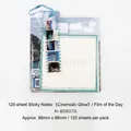 Retro film esthetiek memoblok set met 120 vellen en blauwe kogelketting sieraad - Vertoning van Vandaag