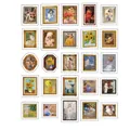25-piece vintage oil painting PET stickers featuring classical portraits and golden frames - Bach Rose