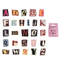 Set d'autocollants alphabet rétro avec 26 lettres collage et boîte Etori Life rose - Lettres Rétro