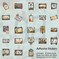 Set de 46 autocollants style vintage wasteland avec motifs de plaques en métal rouillé - Old Metal Password-Rendez-vous Wasteland