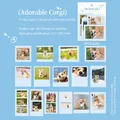 45-pack Corgi dog theme writable paper stickers for journaling in soft blue background - 45 Sheets Pack / Cute Corgi