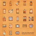 Pack de 46 pegatinas retro estilo industrial con etiquetas metálicas oxidadas - Old Metal Password-Viento del Tiempo