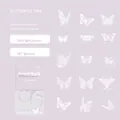 Set de 15 pegatinas de mariposas en PET perlado para decoración de diarios y DIY - Charla de Mariposas