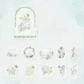 Set di 30 adesivi floreali in PET e carta velina stile Alba e Tramonto per scrapbooking - Alba al Tramonto