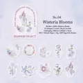 Set da 30 adesivi floreali in PET con disegni di glicine viola e fiori di lavanda - Glicine in Fiore