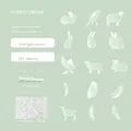 Adesivi in PET animali della foresta con finitura iridescente, set da 15 pezzi DIY - Sogno della Foresta