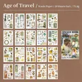 Vintage Washi sticker book set with 20 sheets featuring classical portraits and flowers - Era Travel