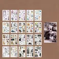 Retro-Washi-Papier-Aufkleber-Set mit Vintage-Porträts und Blumenmotiven, 20 Blatt Packung - Romantische Fantasie