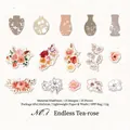 Set di adesivi vintage per collage di piante con motivi floreali per decorazione - Camelia Incompiuta