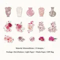 Pegatinas vintage de flores para scrapbooking con diseños de rosas y peonías de papel - Dulces Susurros