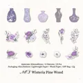 Adesivi washi vintage con fiori viola e vasi per scrapbooking e diari decorativi - Vite e Pino
