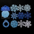 Christmas lace paper snowflake cutouts in blue and white for scrapbooking decor - 4 Ice and Snow Christmas
