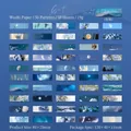 Set di 50 adesivi washi Moonlight Sea con motivi di paesaggi marini blu - Mare di Luna