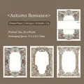 Set di 30 fogli di carta decorativa vintage con bordi floreali in toni terra - Romance d'Autunno