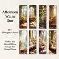 8-piece PET decorative bookmark set with warm afternoon sun landscape scenery for journaling - Afternoon Sun