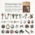 Retro mechanical lock and key hollow card set for DIY scrapbook and journal decorating - Mechanical Locks