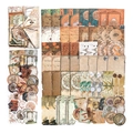 Vintage PET-stickerset met retro klok en astronomische patronen voor scrapbooking - Astronomische Wonderen